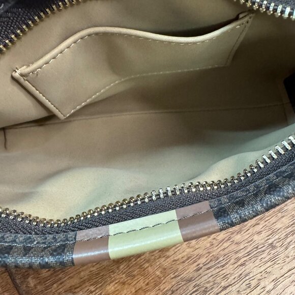 Michael Kors Logo Belt Bag S/M Brown/Gold Monogram Adjustable Strap Synthetic Cr - Picture 8 of 11